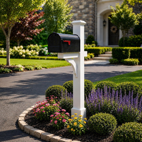 Essex Vinyl Mailbox Post with Classic Mailbox - Good Directions