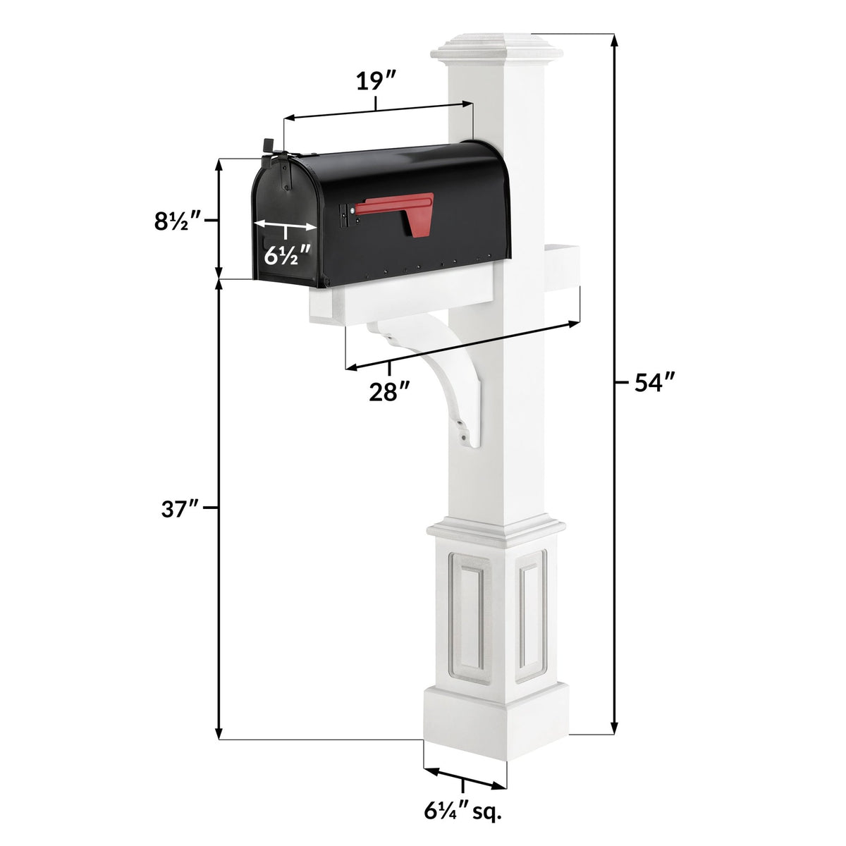 Essex Vinyl Mailbox Post with Classic Mailbox - Good Directions
