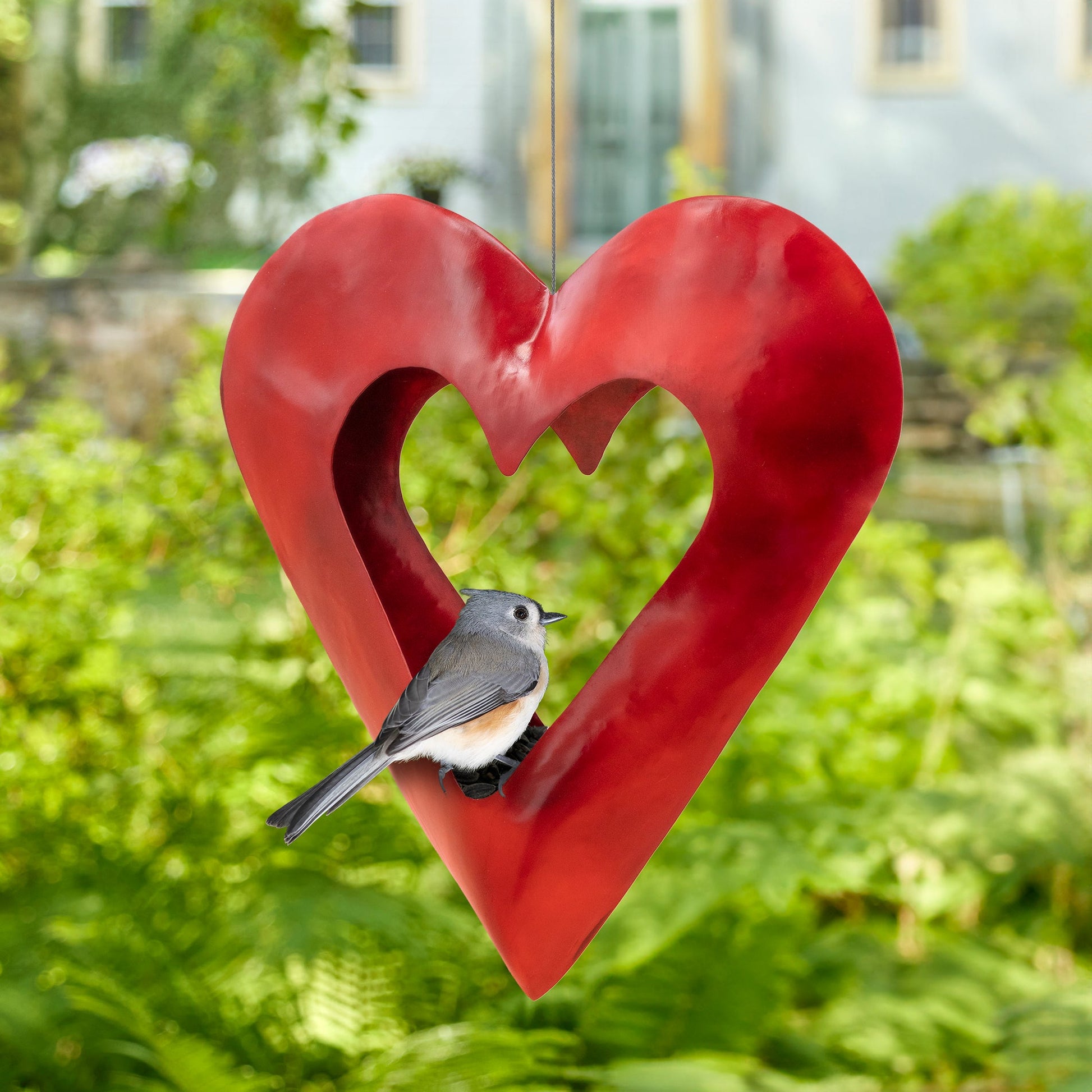 Fly Thru™ Red Heart Copper Bird Feeder - Good Directions