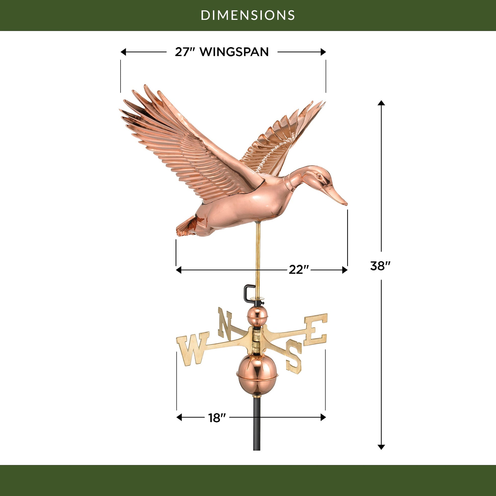 Flying Duck Weathervane - Good Directions