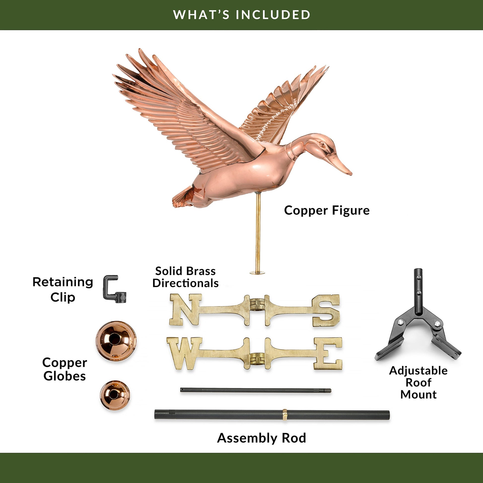 Flying Duck Weathervane - Good Directions