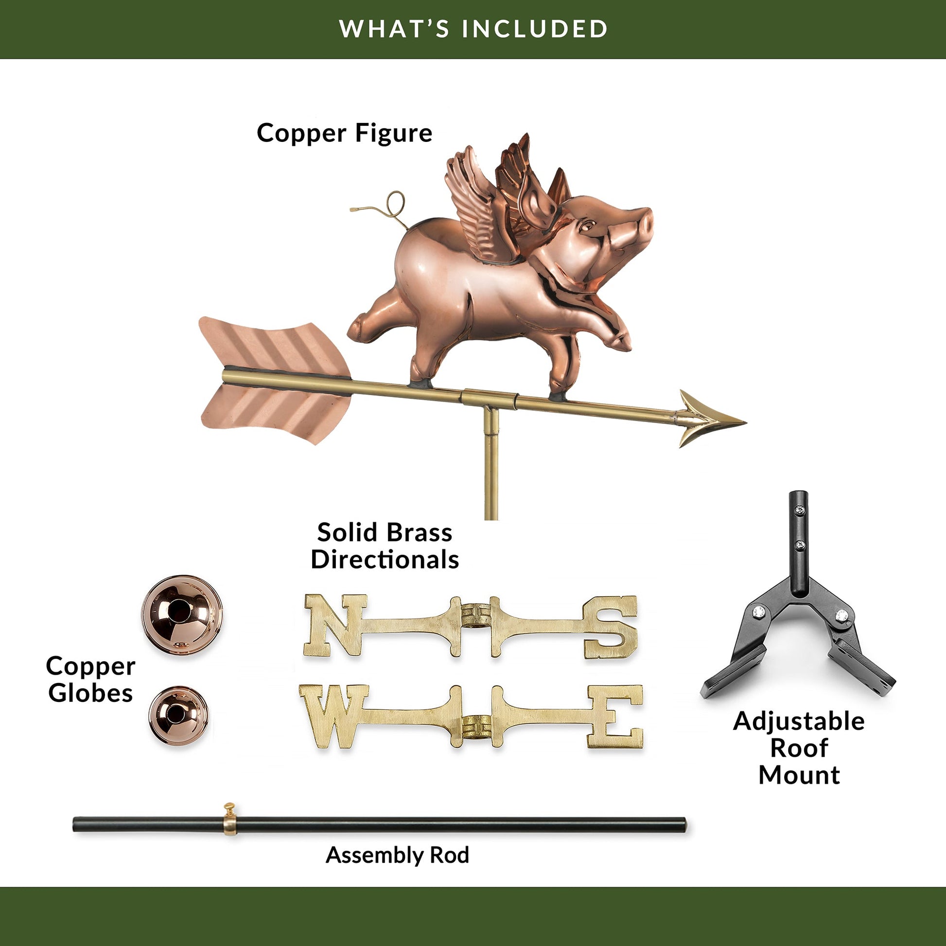 Flying Pig Cottage Weathervane - Good Directions
