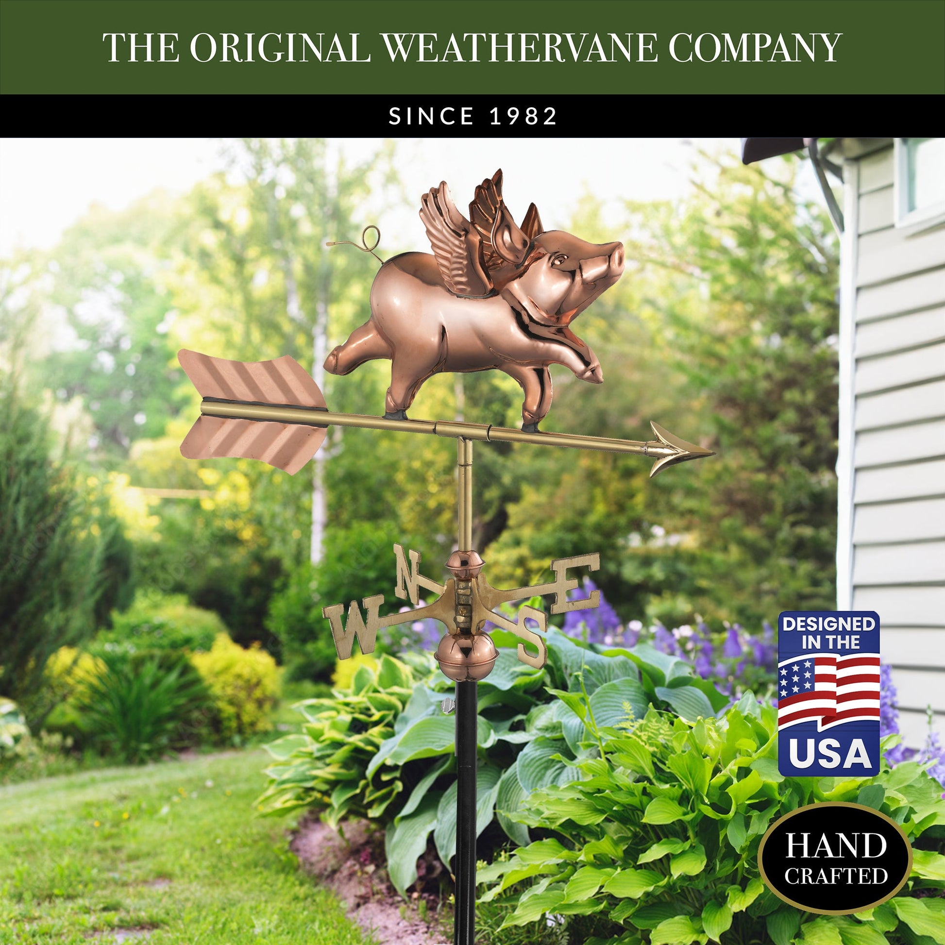 Flying Pig Garden Weathervane - Good Directions