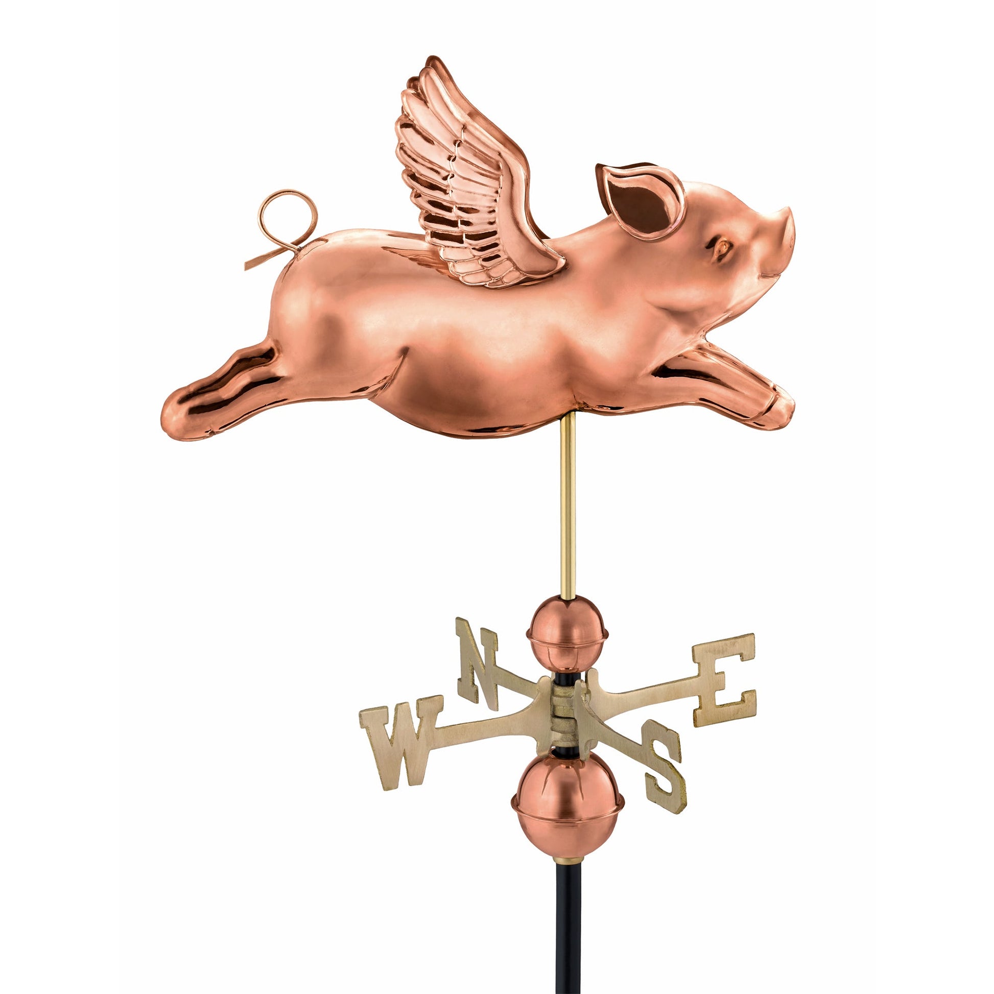 Flying Pig Weathervane - Pure Copper - Good Directions