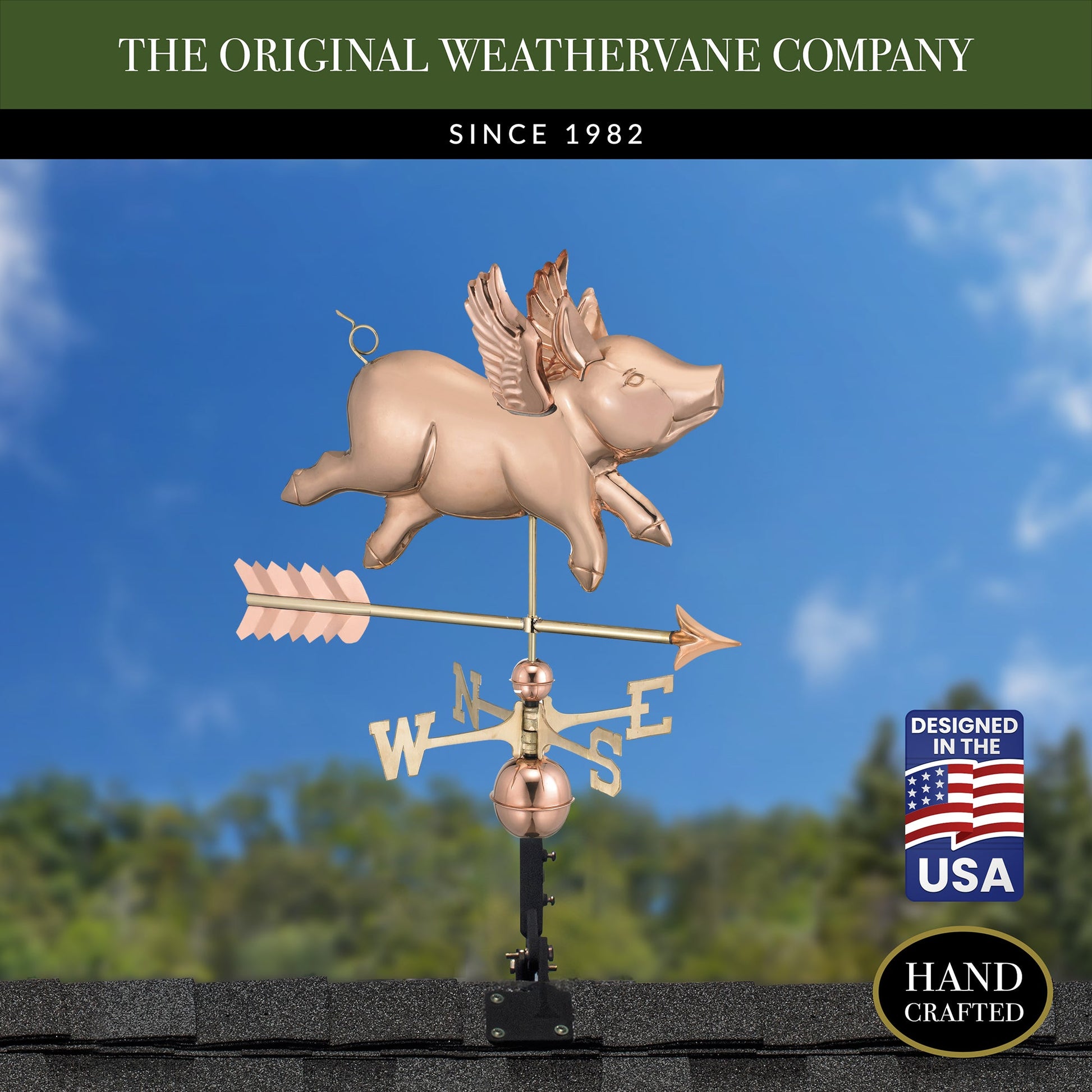 Flying Pig with Arrow Weathervane - Good Directions