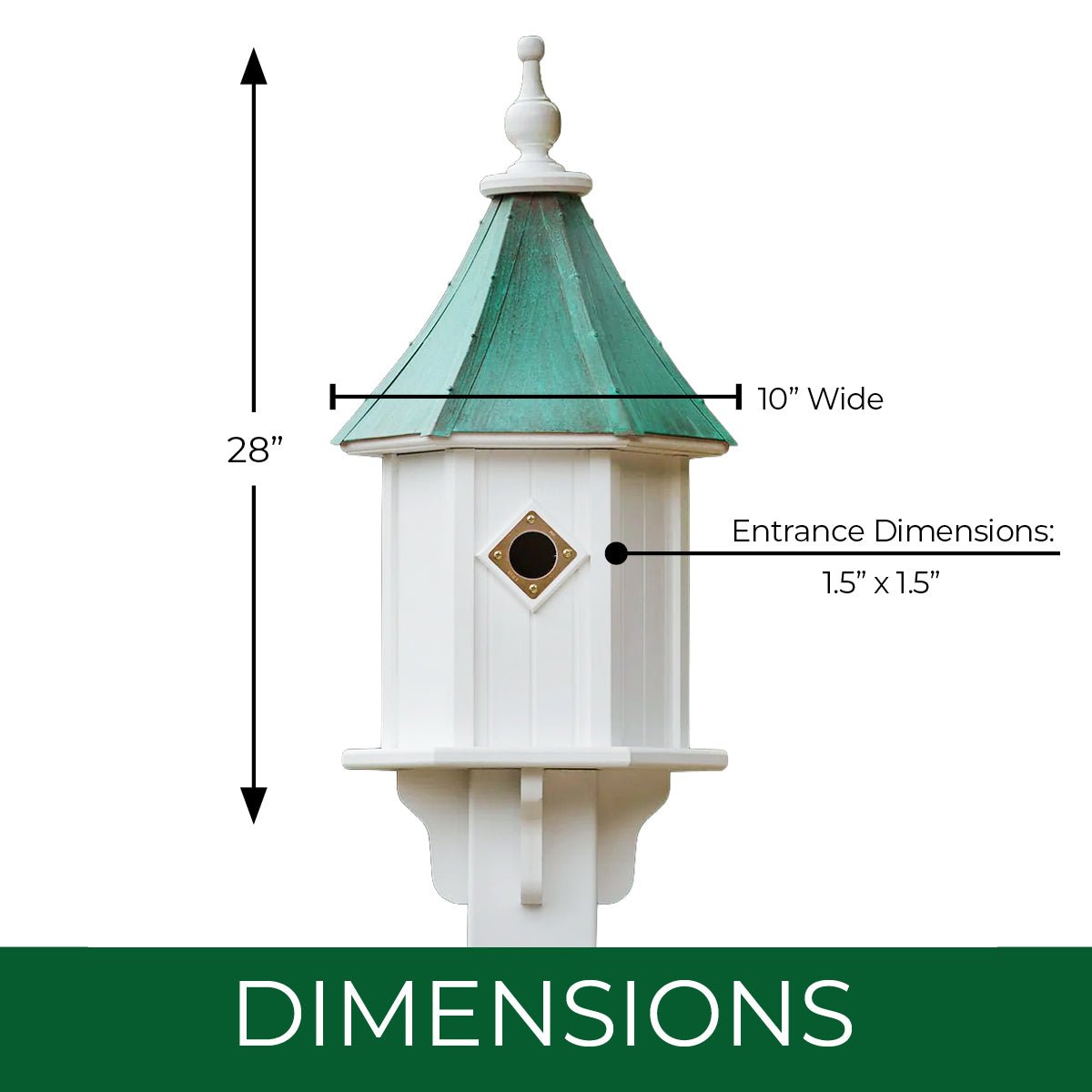 Folly Bird House — Aged Copper Roof - Good Directions