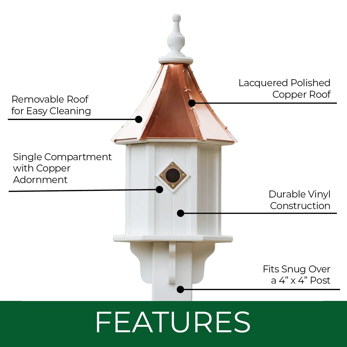 Folly Bird House — Polished Copper Roof - Good Directions