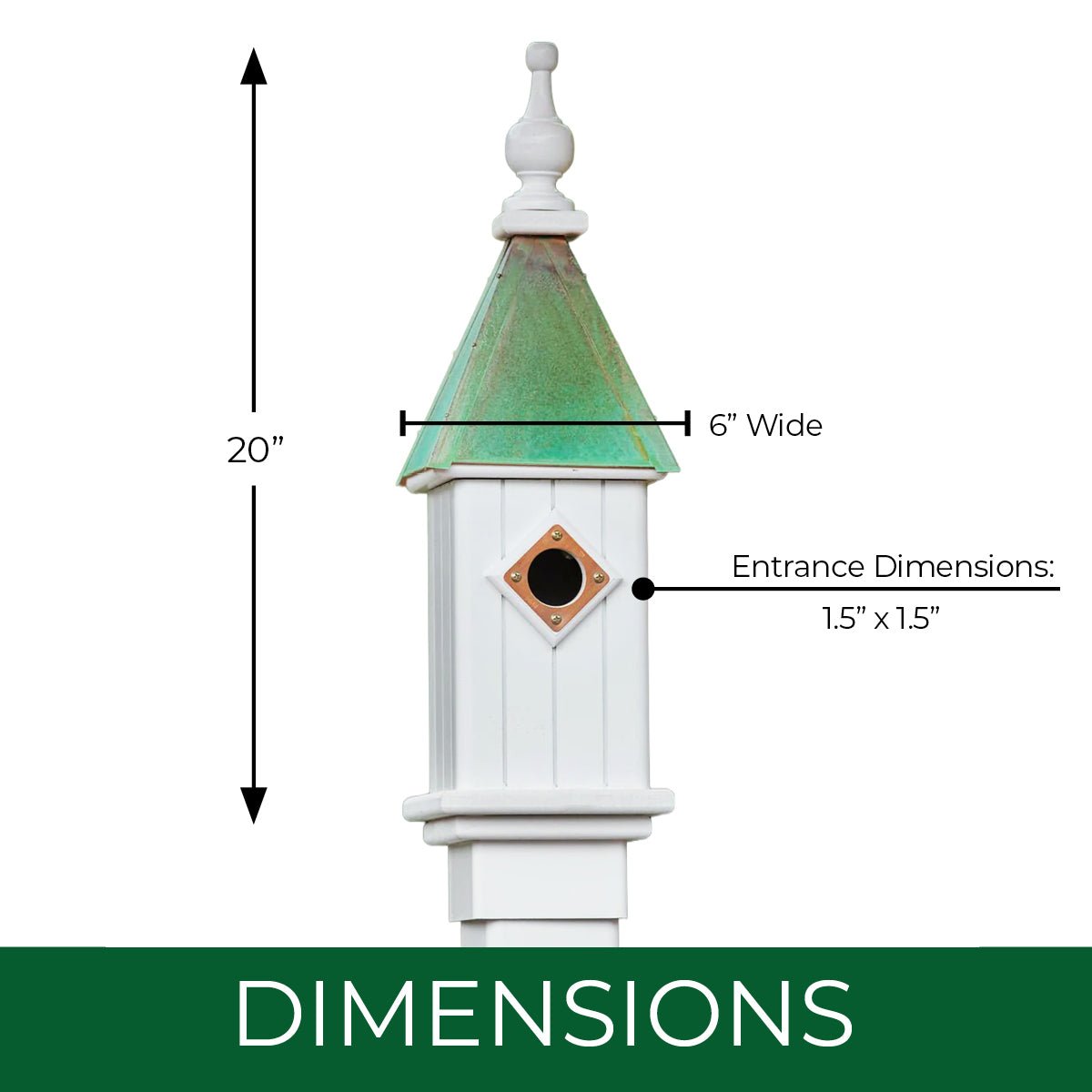 Gable Bird House — Aged Copper Roof - Good Directions