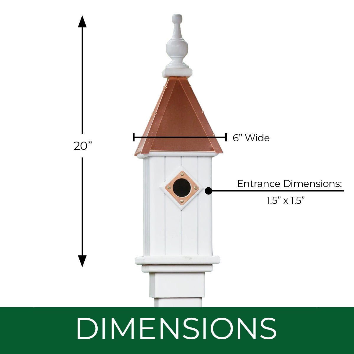 Gable Bird House — Copper Roof - Good Directions