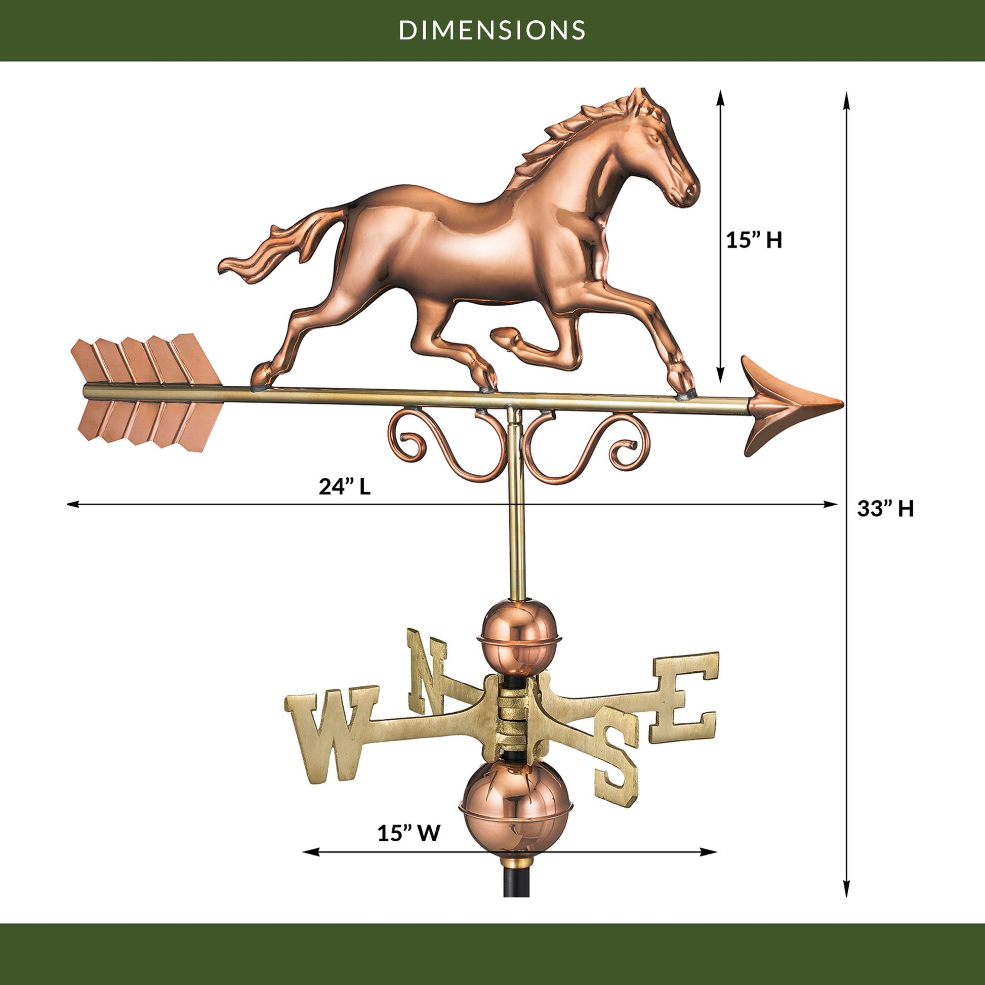 Galloping Horse Weathervane - Good Directions