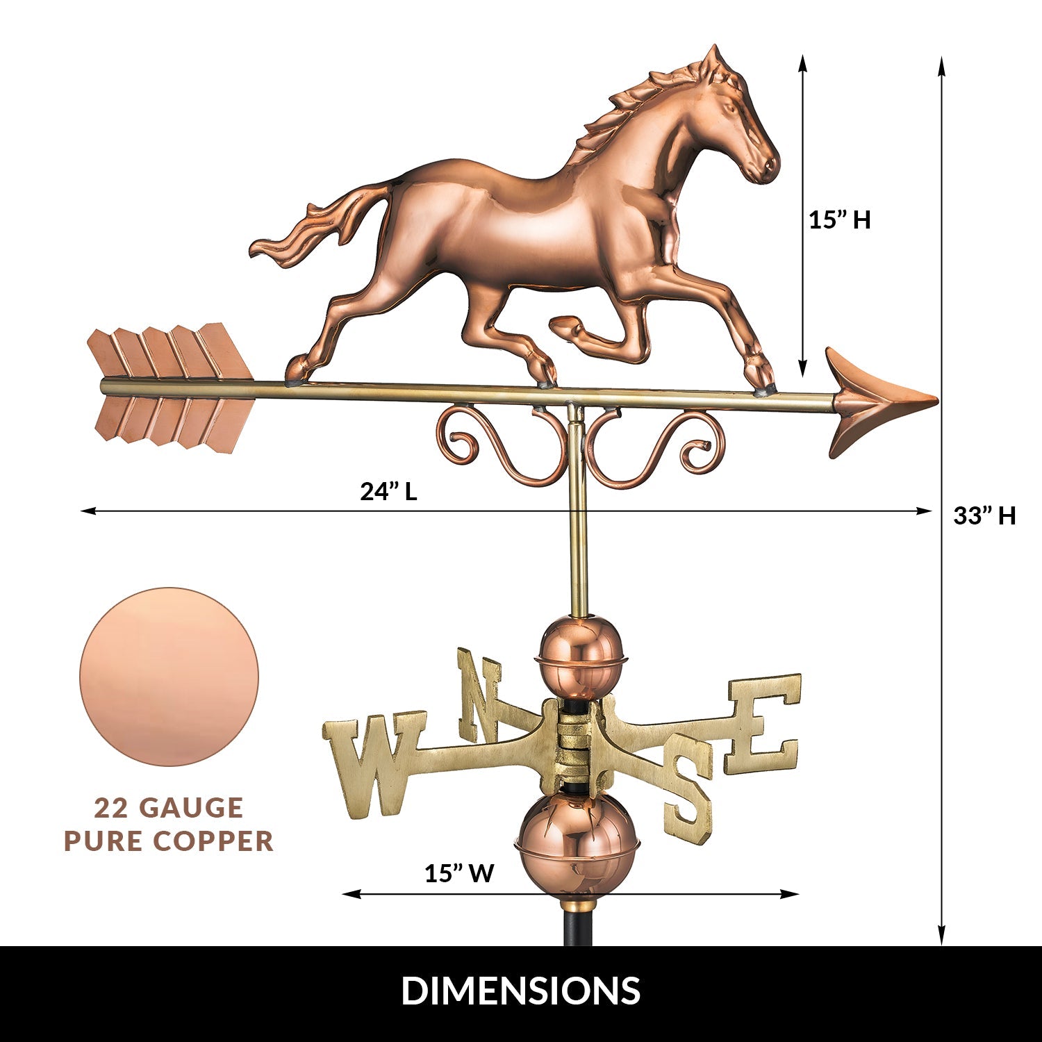 Galloping Horse Weathervane - Good Directions