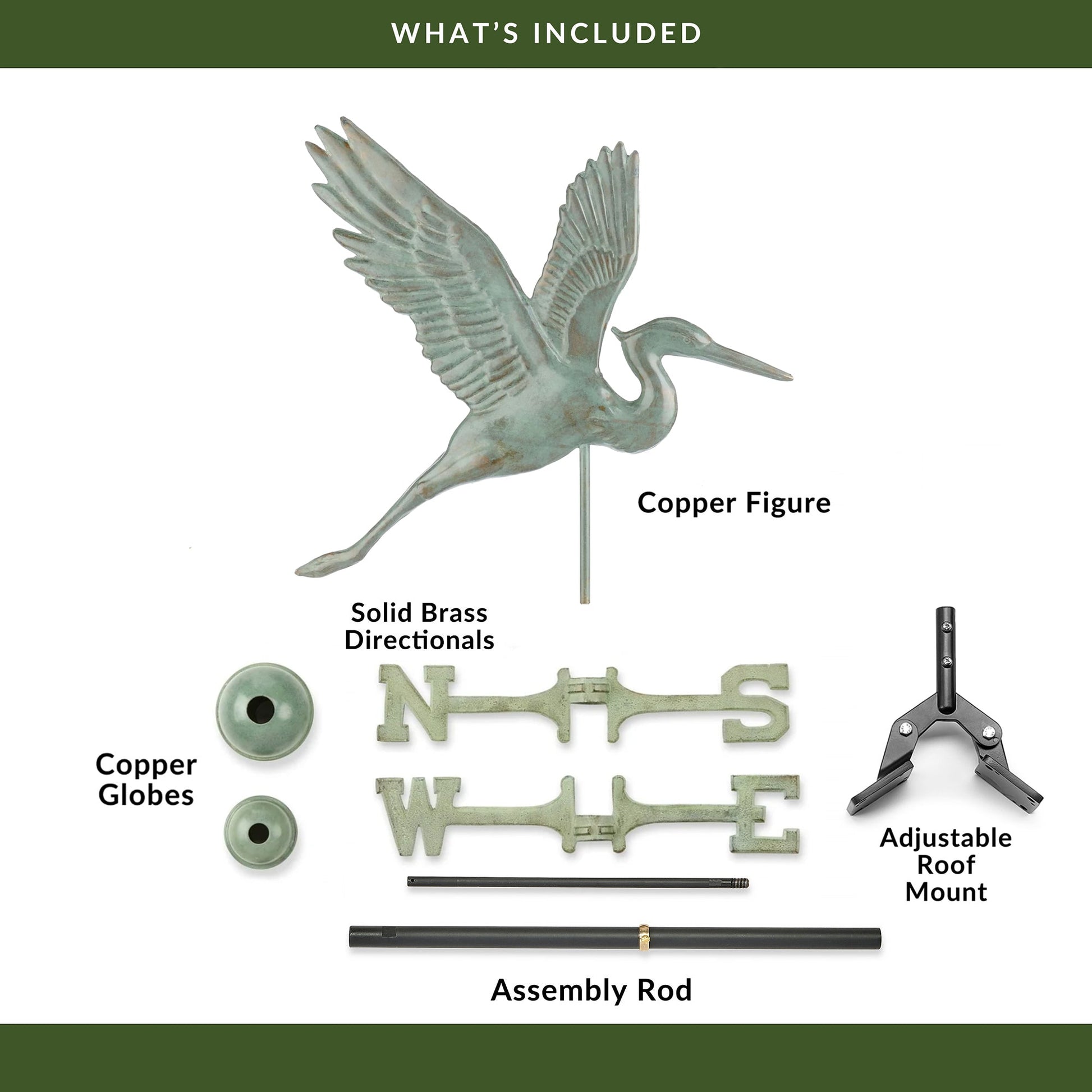 Graceful Blue Heron Weathervane - Good Directions