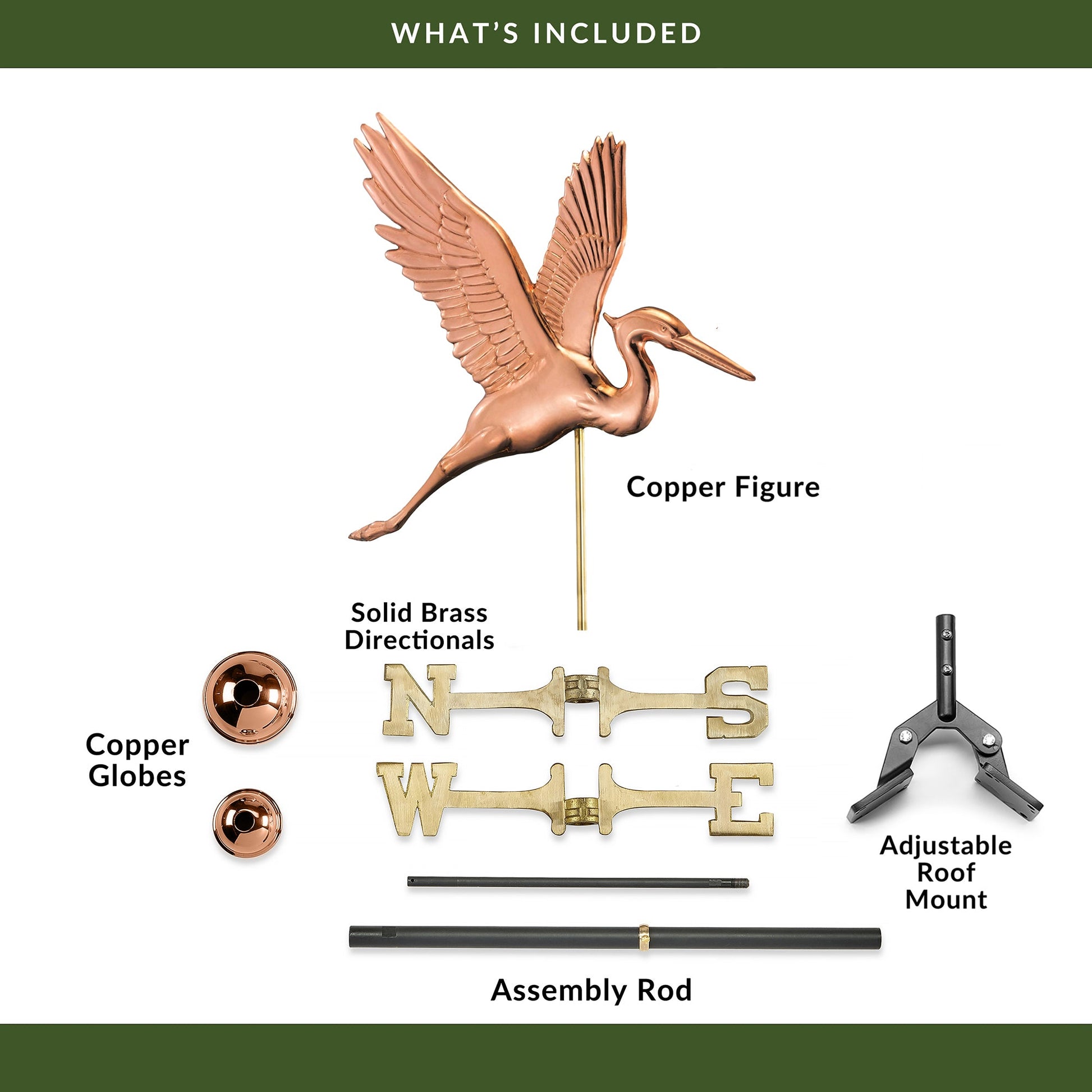 Graceful Blue Heron Weathervane - Good Directions