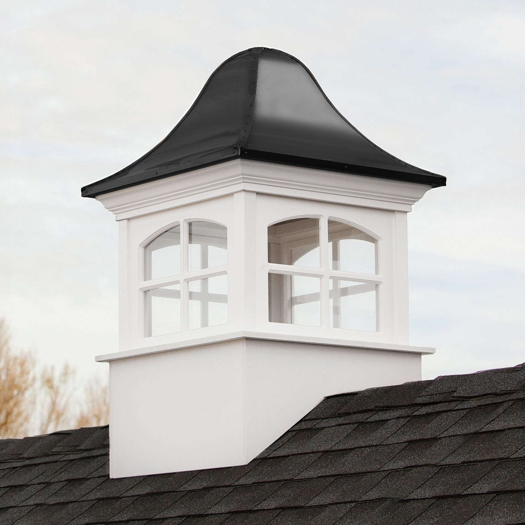 Greenwich Vinyl Cupola with Black Aluminum Roof - Good Directions