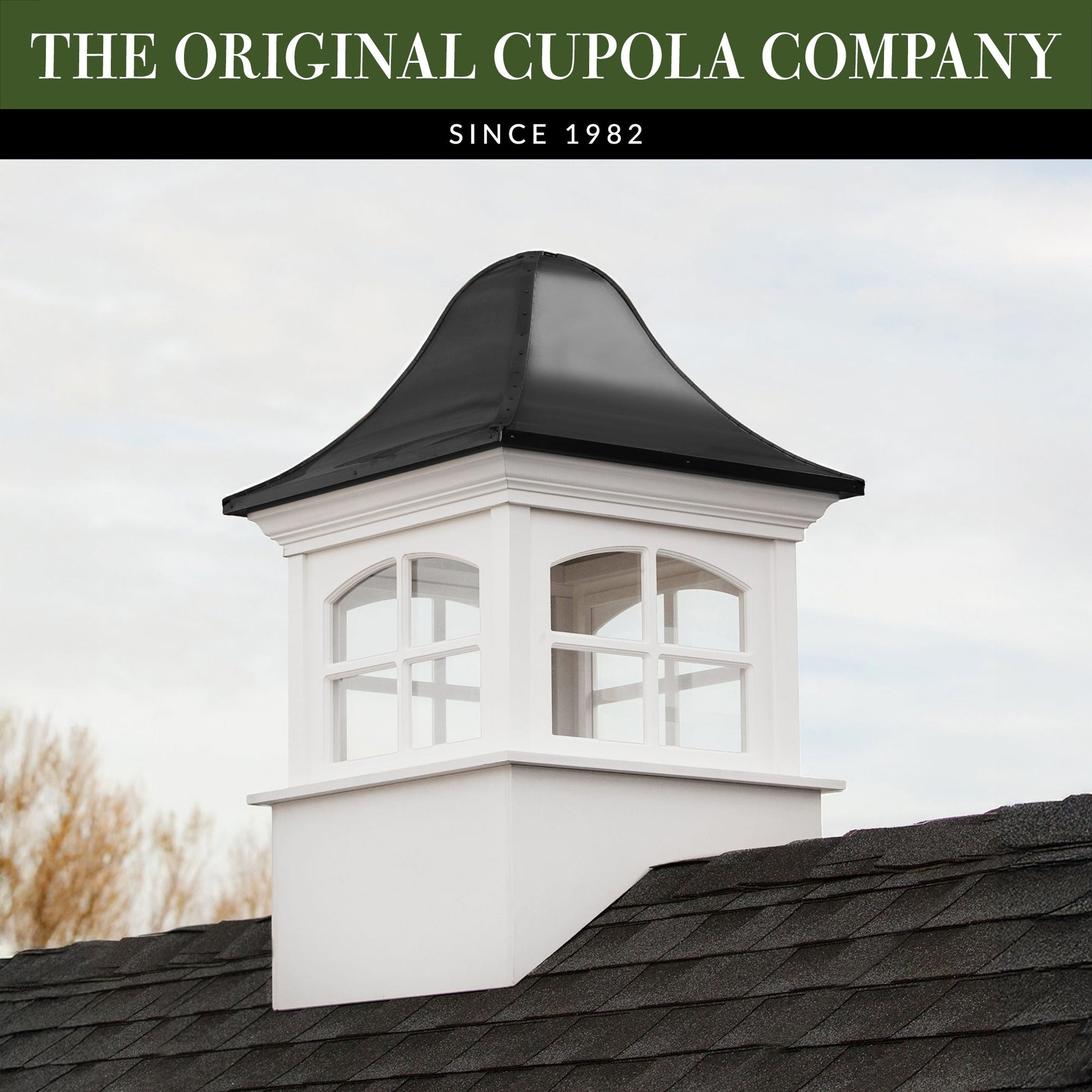 Greenwich Vinyl Cupola with Black Aluminum Roof - Good Directions