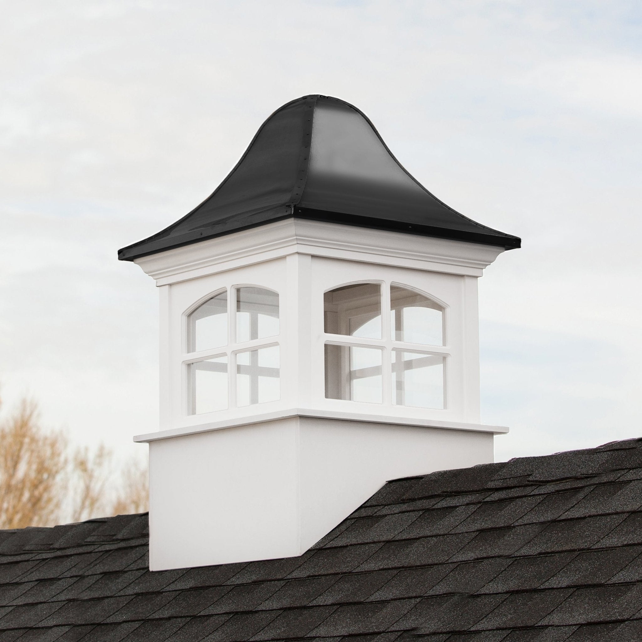 Greenwich Vinyl Cupola with Black Aluminum Roof - Good Directions