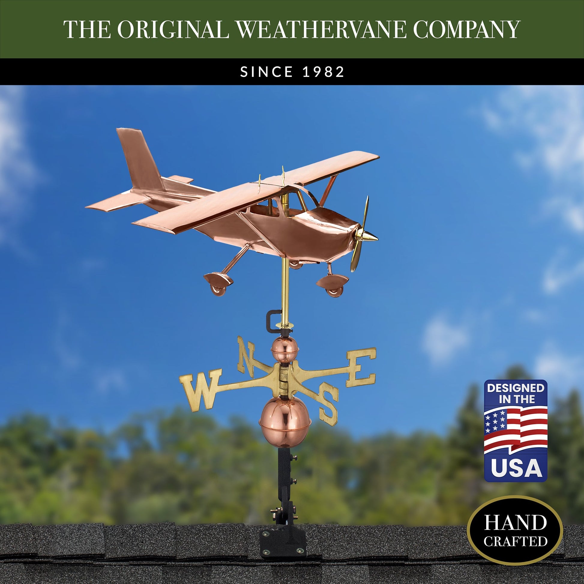 High Wing Plane Weathervane - Good Directions