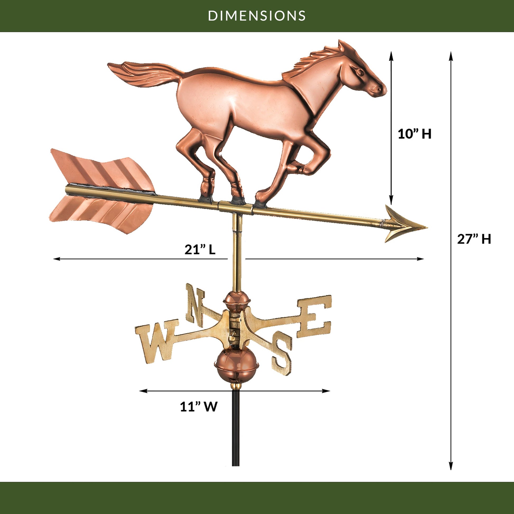 Horse Cottage Weathervane - Good Directions
