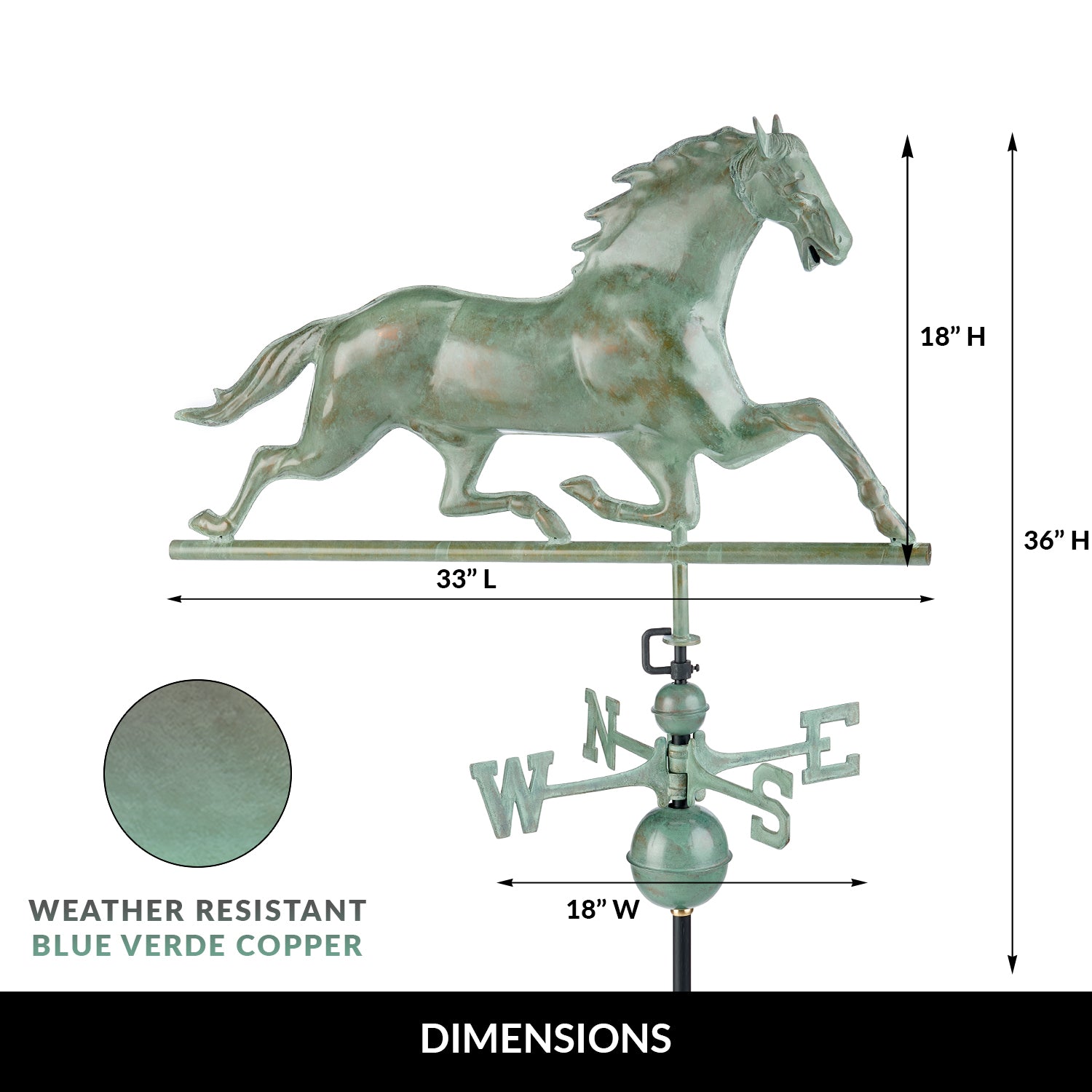 Horse Weathervane - Good Directions