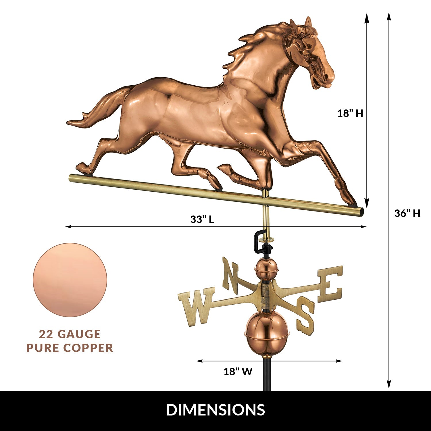 Horse Weathervane - Good Directions