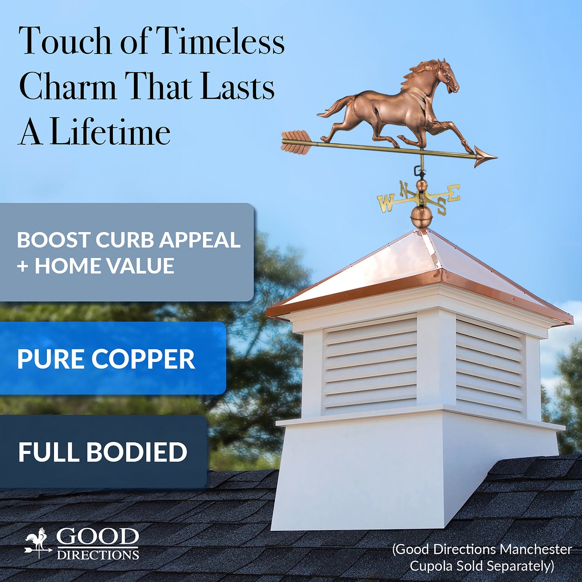 Horse Weathervane with Arrow - Good Directions