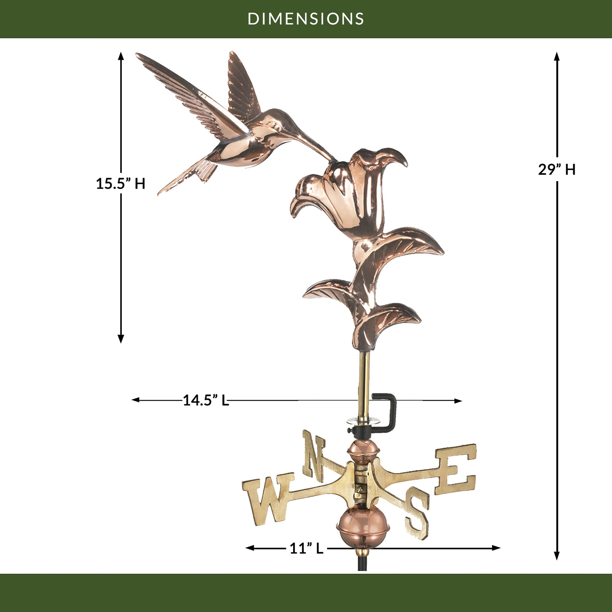 Hummingbird Garden Weathervane - Good Directions