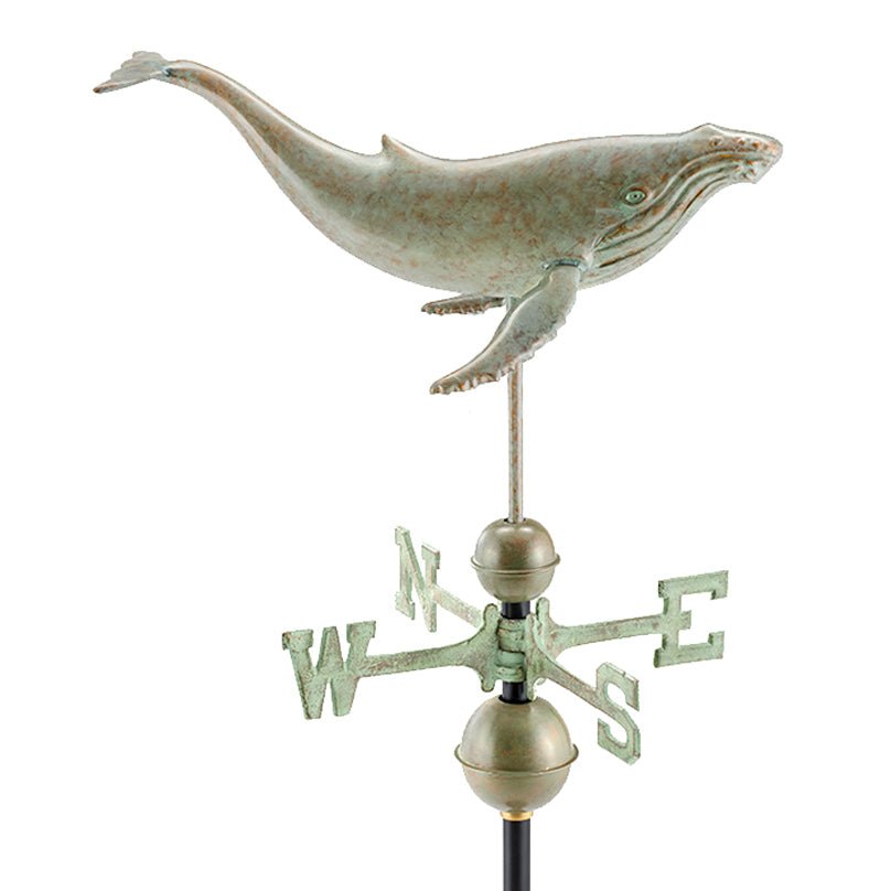 Humpback Whale Weathervane - Blue Verde Copper - Good Directions