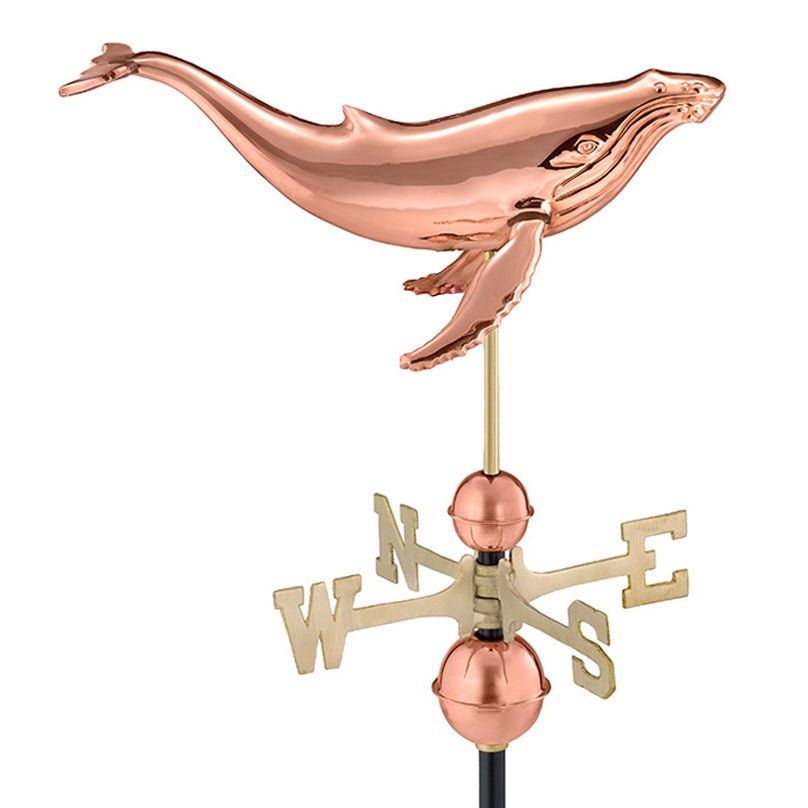 Humpback Whale Weathervane - Pure Copper - Good Directions