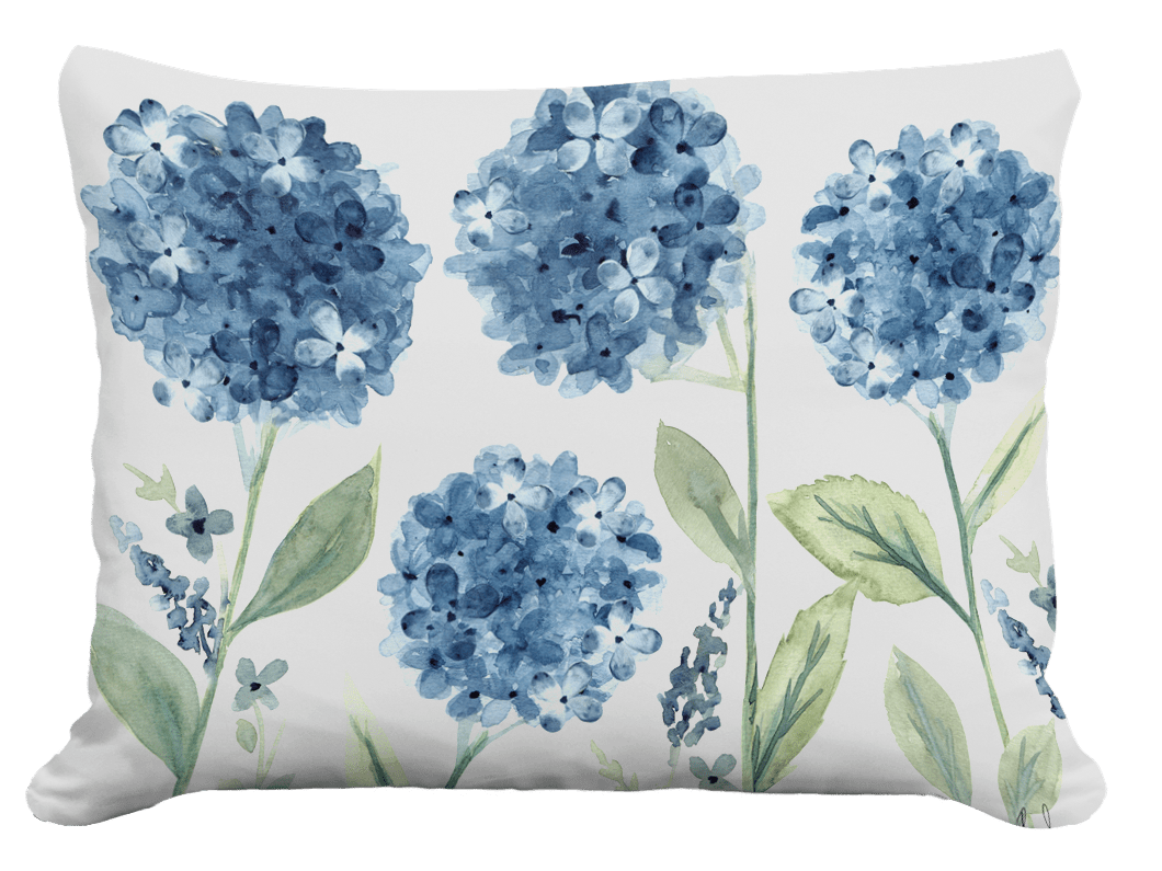 Hydrangea Fields Decorative Pillow - Indoor & Outdoor Accent - Good Directions