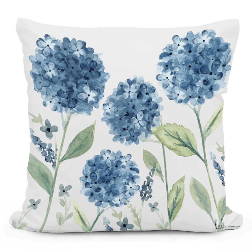 Hydrangea Fields Decorative Pillow - Indoor & Outdoor Accent - Good Directions