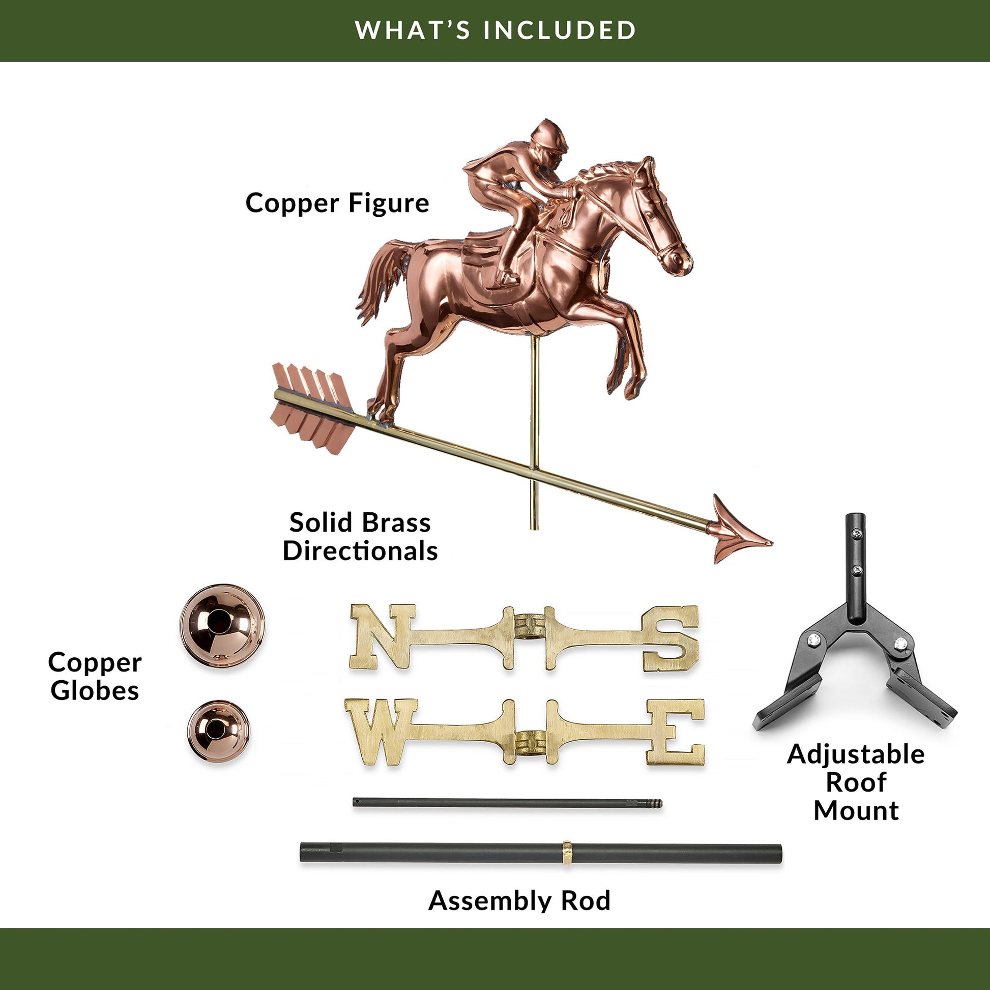 Jumping Horse & Rider Weathervane - Good Directions