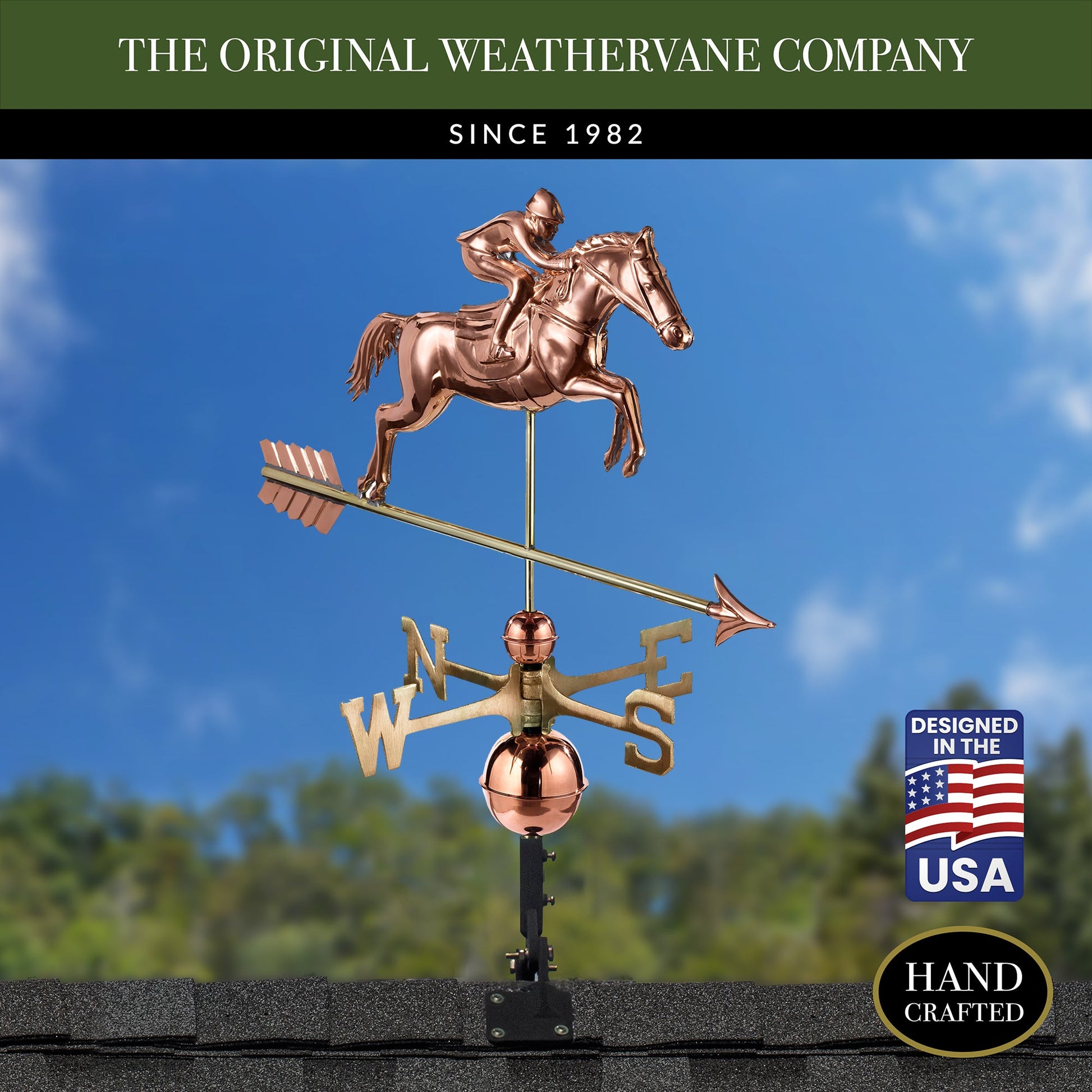 Jumping Horse & Rider Weathervane - Good Directions