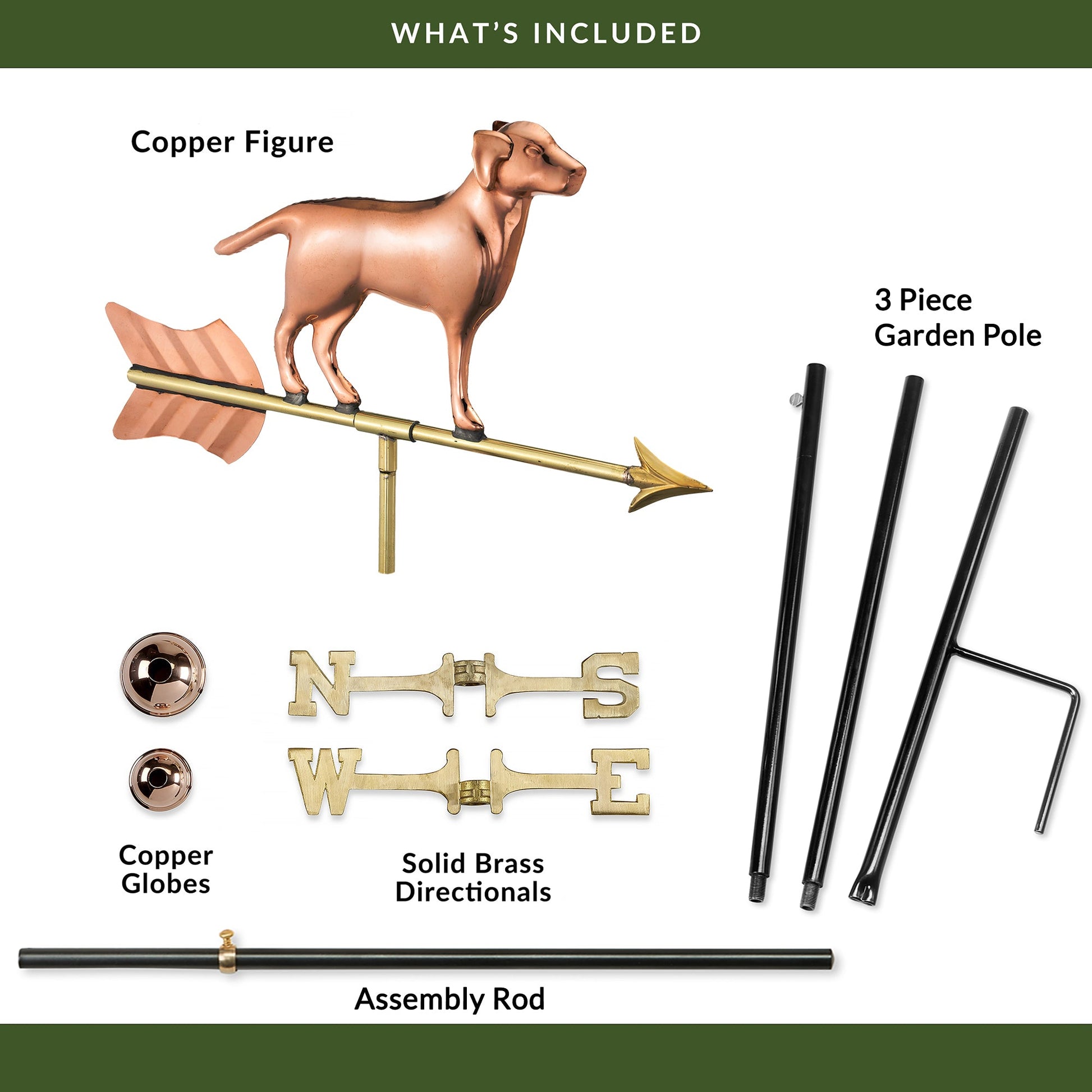 Labrador Retriever Garden Weathervane - Good Directions