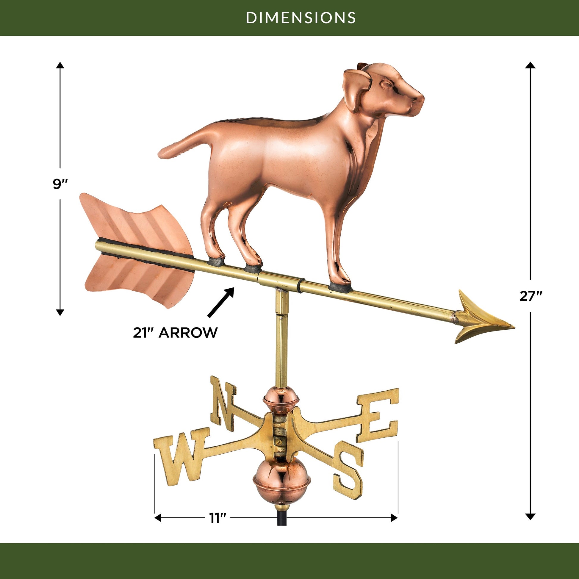Labrador Retriever Garden Weathervane - Good Directions