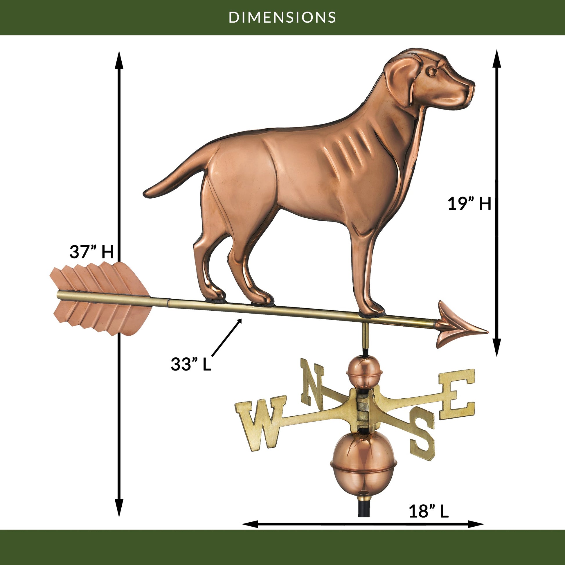 Labrador Retriever Weathervane - Good Directions