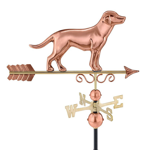 Labrador Retriever Weathervane - Pure Copper - Good Directions