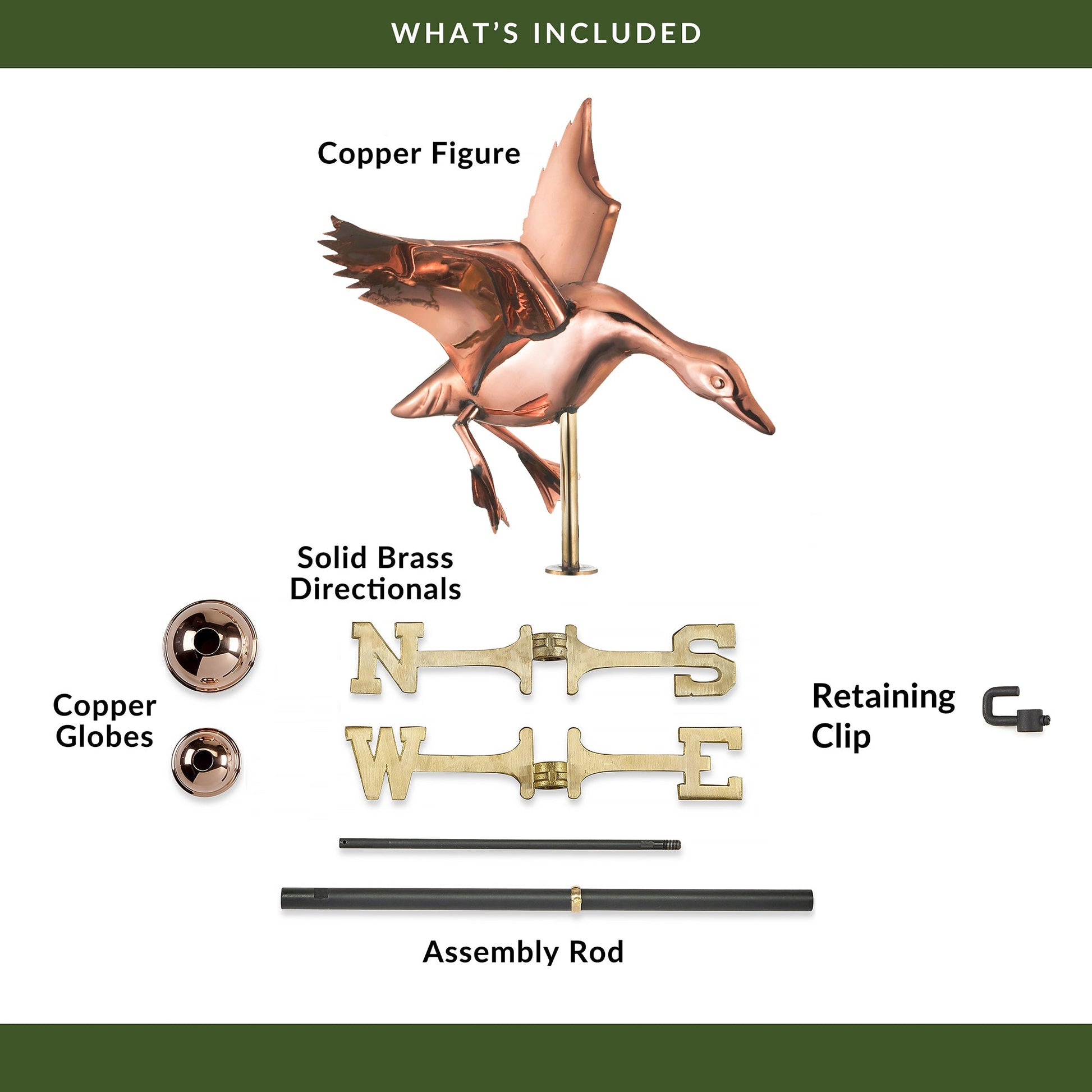 Landing Duck Cottage Weathervane - Good Directions