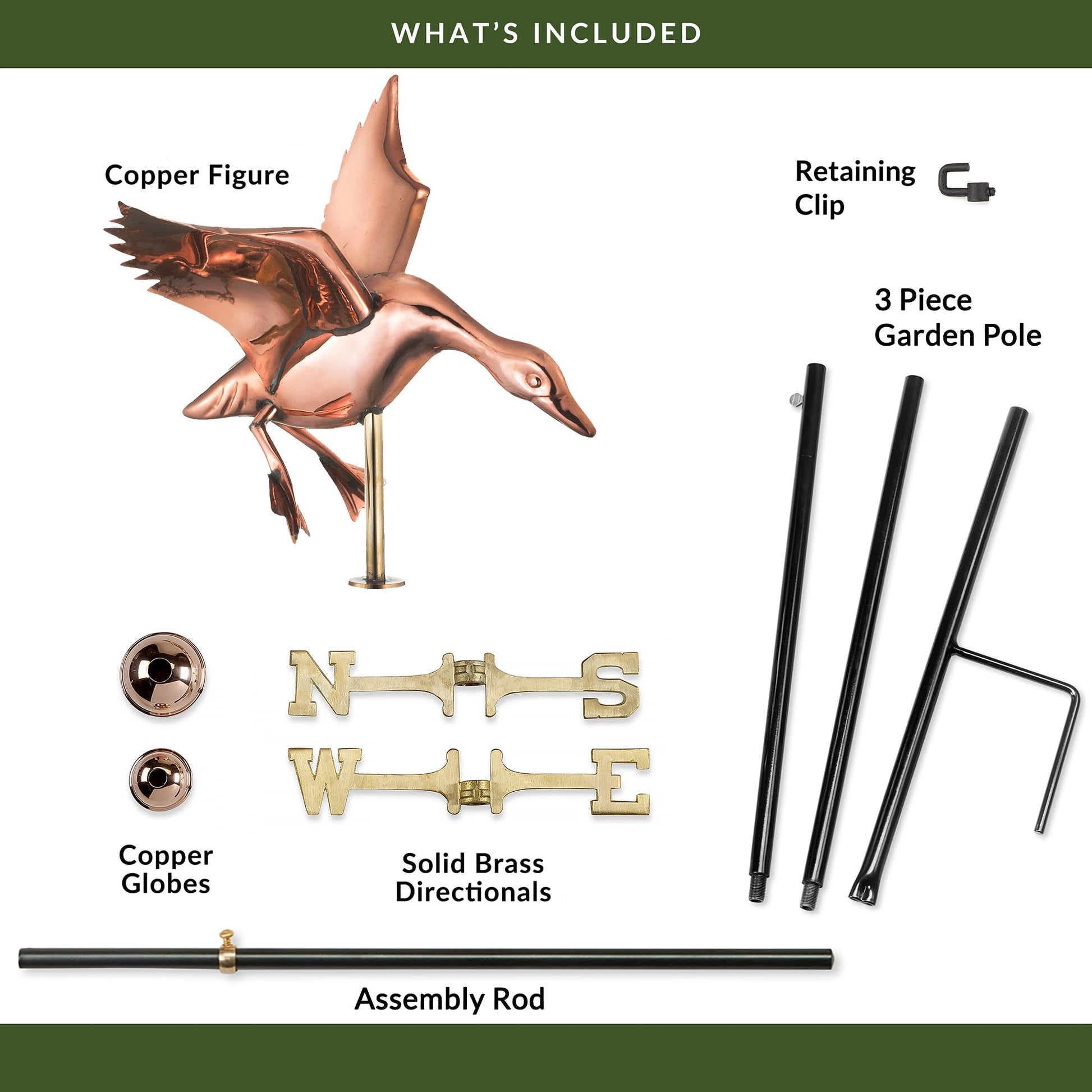 Landing Duck Garden Weathervane - Good Directions