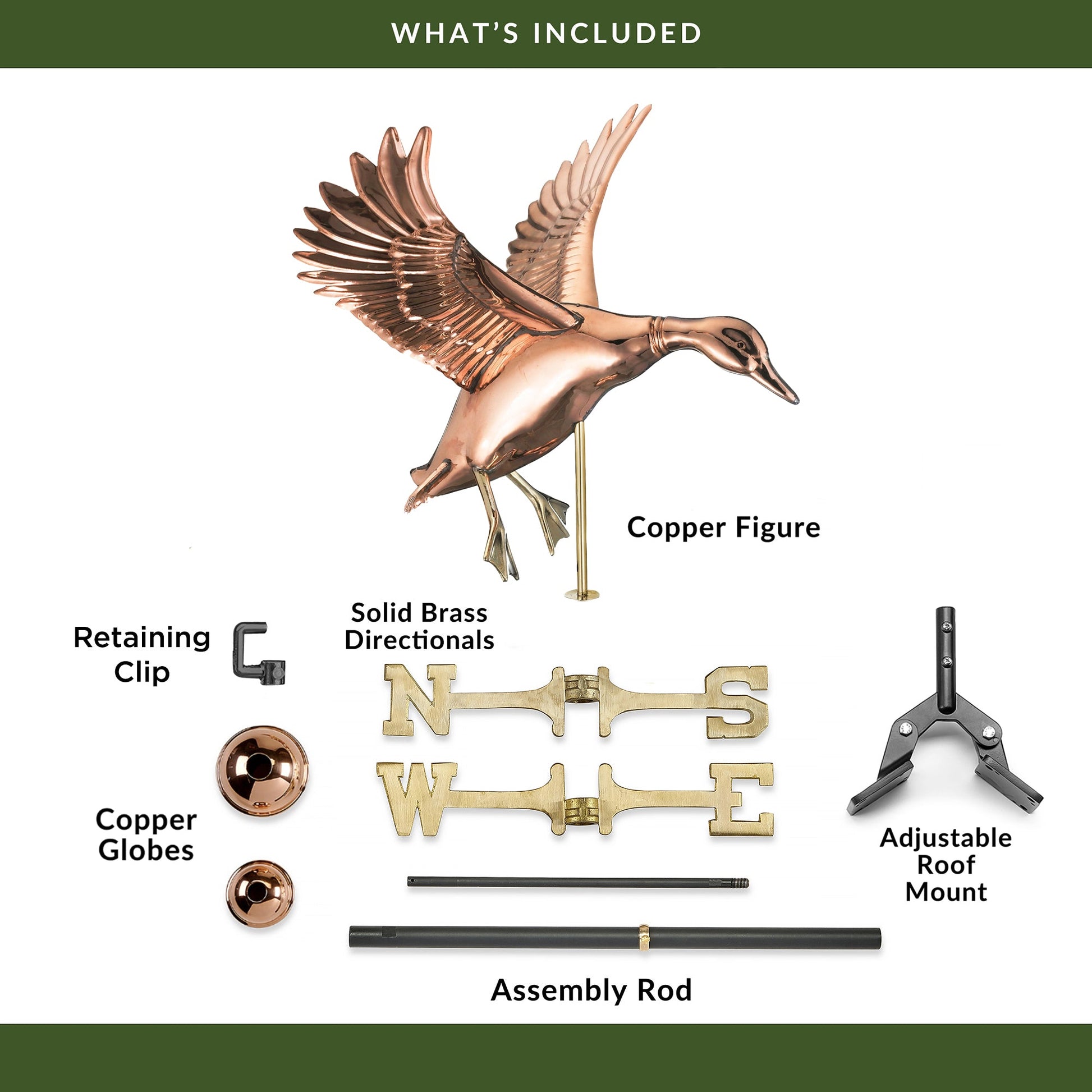Landing Duck Weathervane - Good Directions