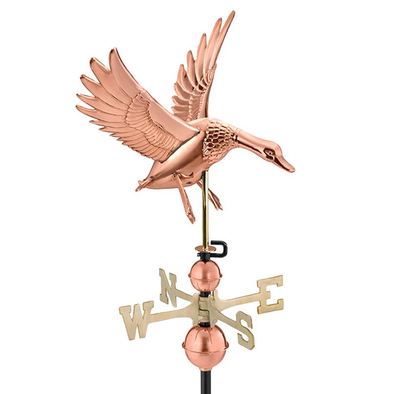Landing Duck Weathervane - Pure Copper - Good Directions