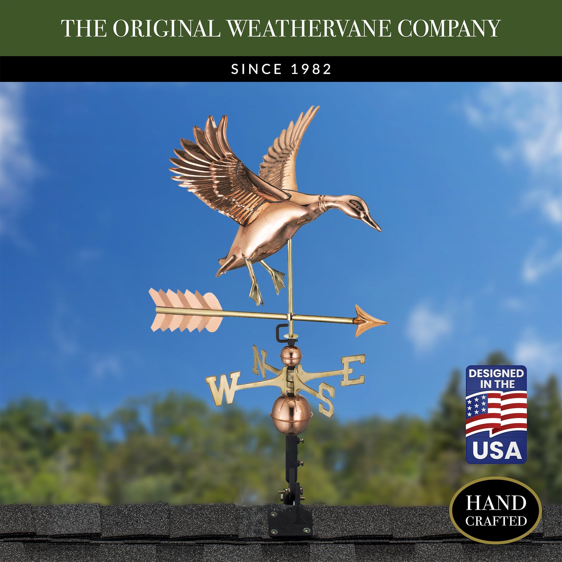Landing Duck with Arrow Weathervane - Good Directions