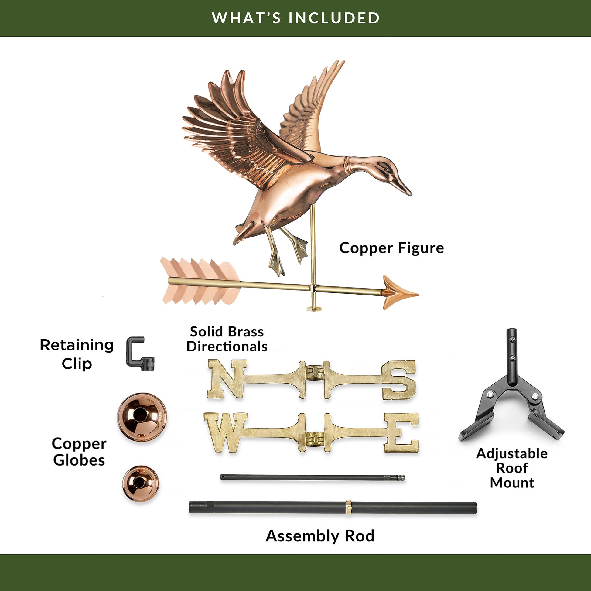 Landing Duck with Arrow Weathervane - Good Directions