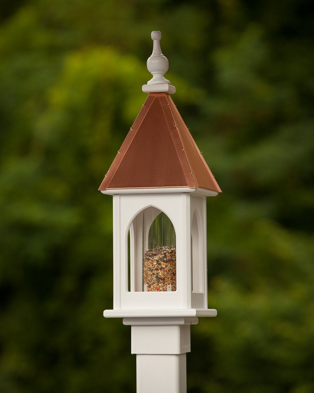 Lantern Bird Feeder – Polished Copper Roof - Good Directions