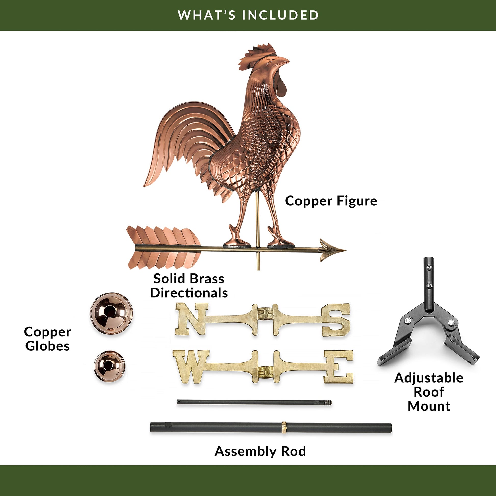 Large Rooster Weathervane - Good Directions