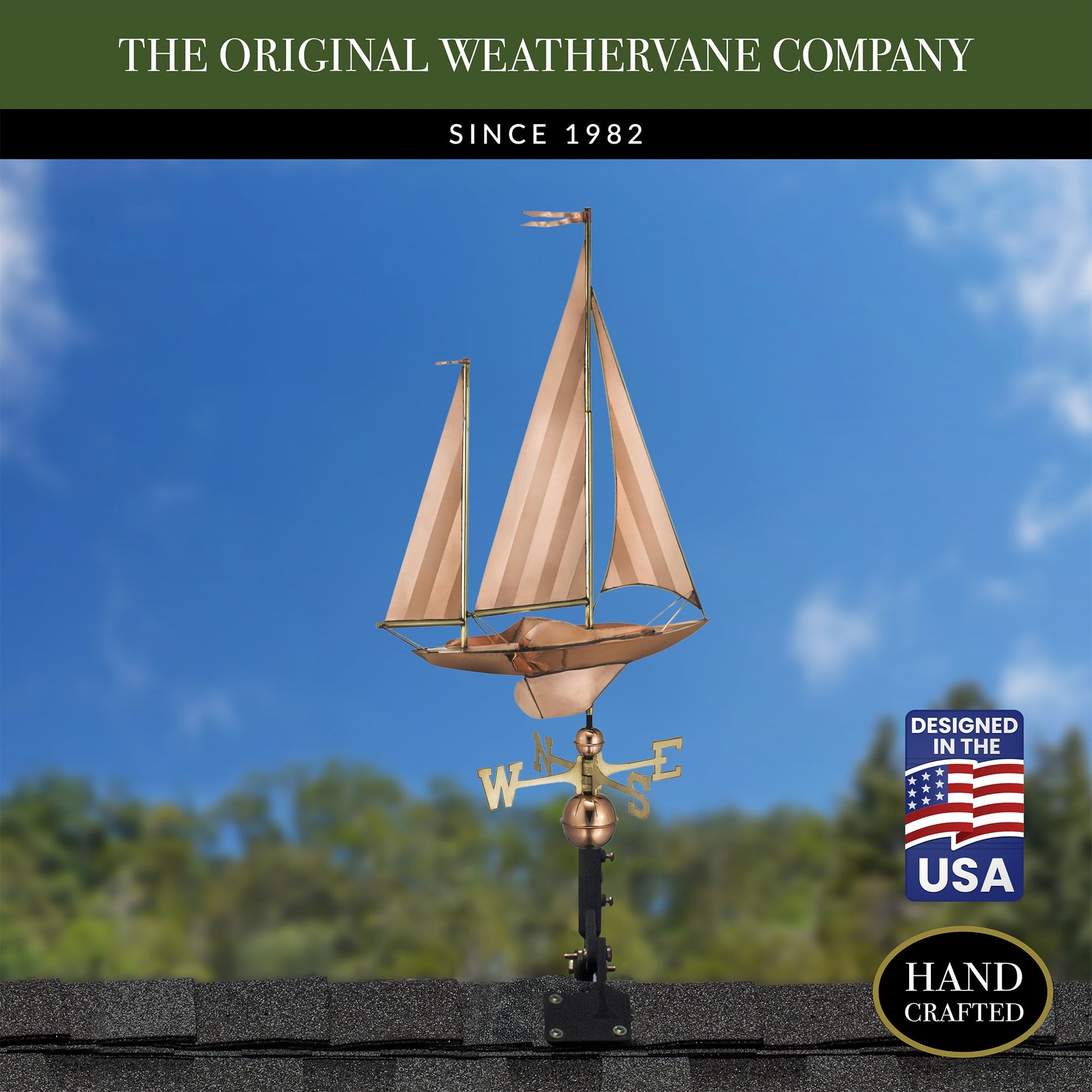 Large Sailboat Weathervane - Good Directions
