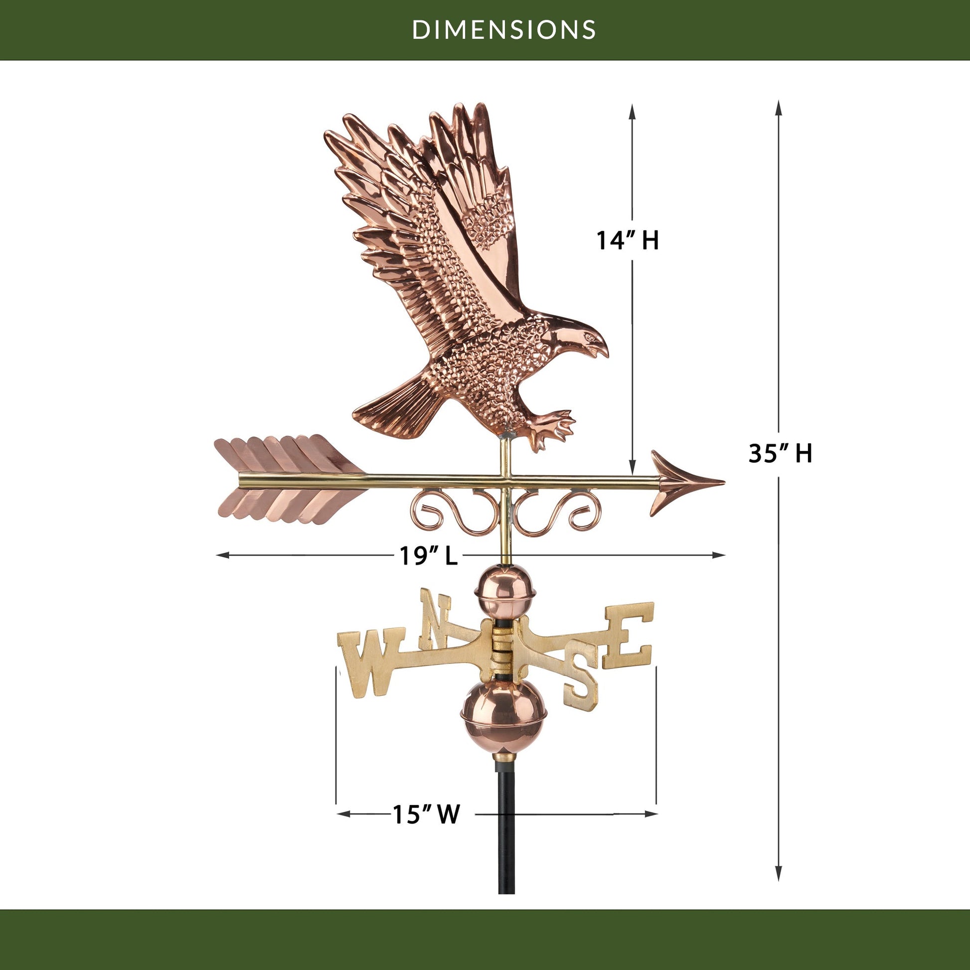 Majestic Eagle Weathervane - Good Directions