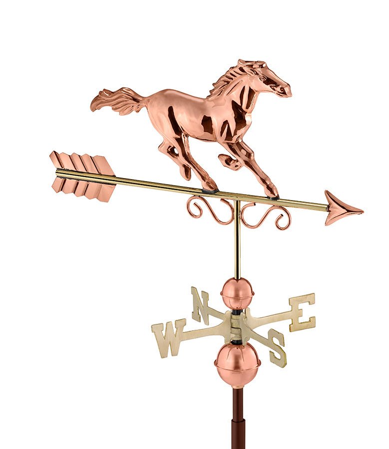 Majestic Horse Weathervane - Pure Copper - Good Directions