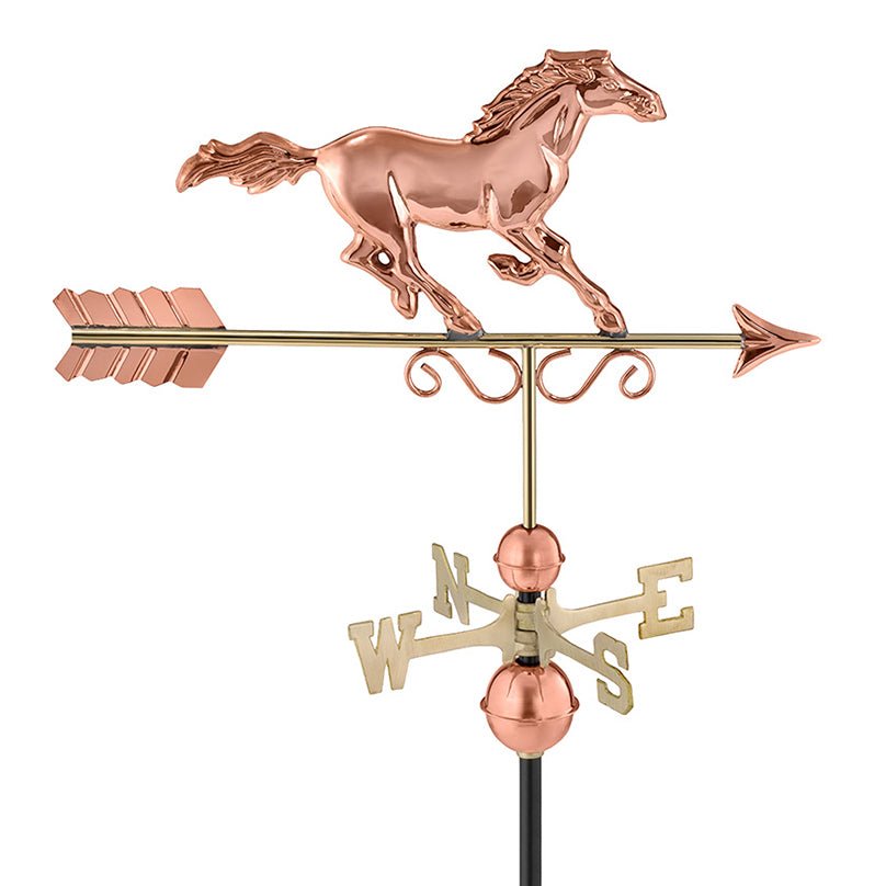 Majestic Horse Weathervane - Pure Copper - Good Directions