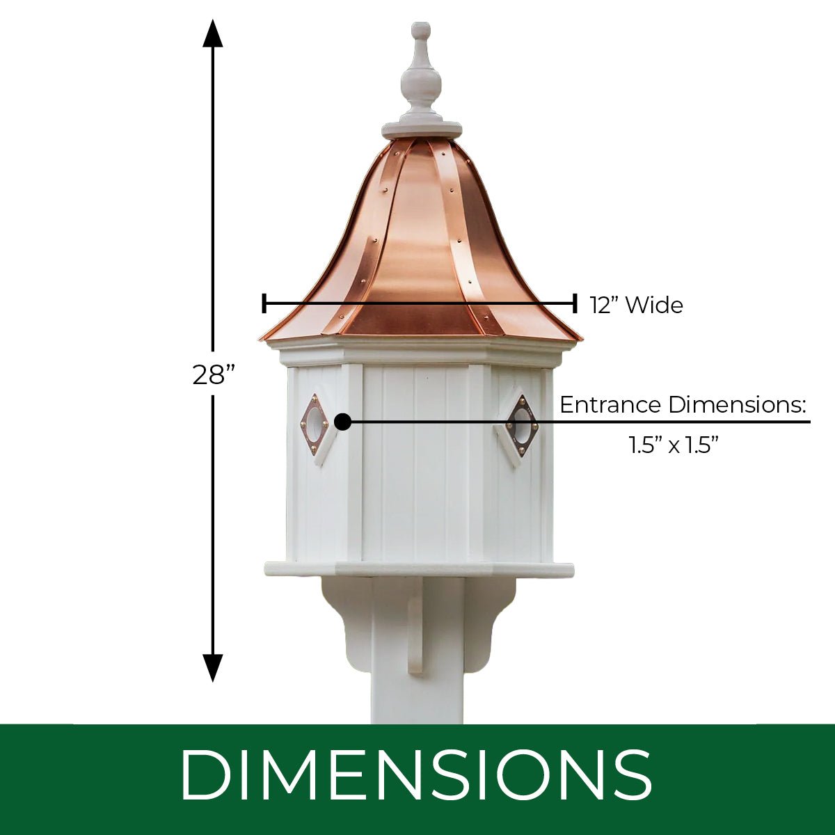 Meadow Bird House – Polished Copper Roof - Good Directions