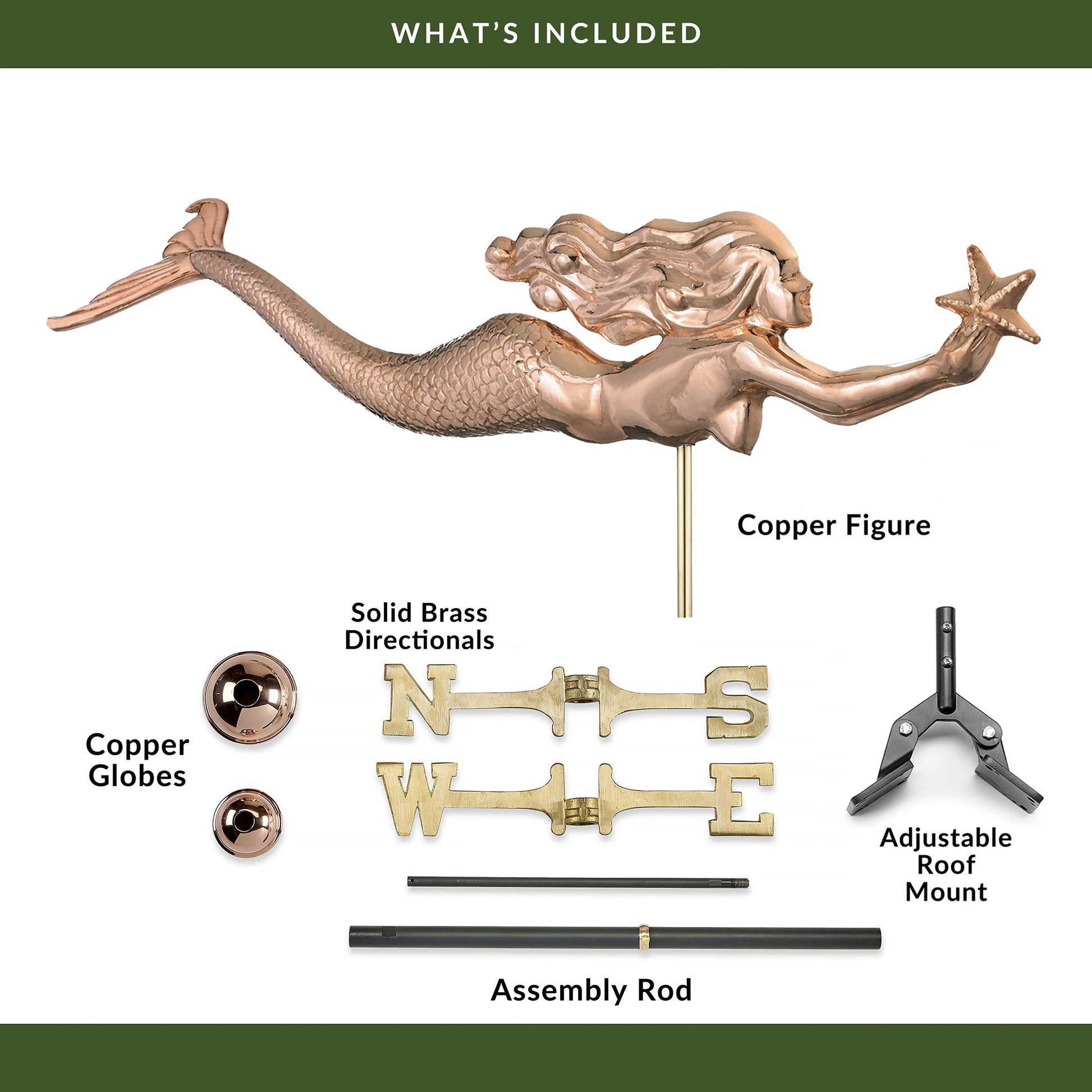 Mermaid with Starfish Weathervane - Good Directions